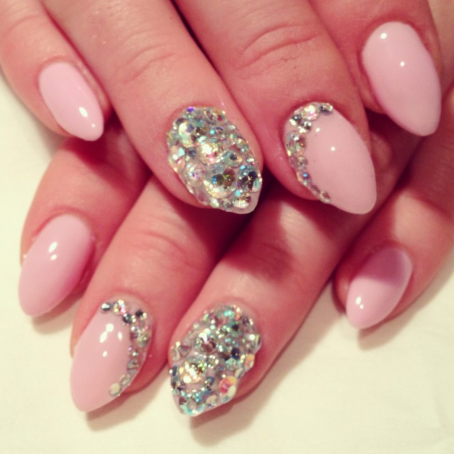 Pink Embellished Nails for Classy Nail Designs