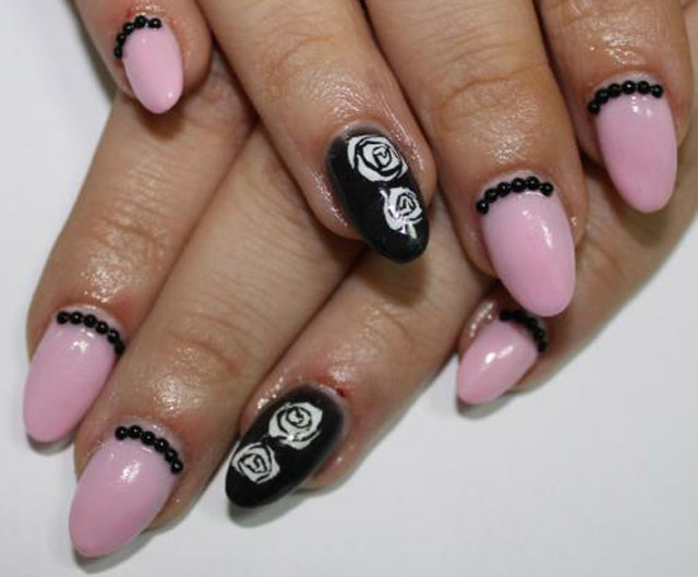 Pink and Black Nails for Summer Nail Designs
