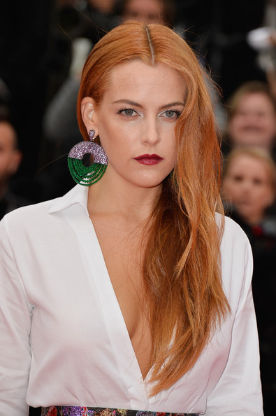 Riley Keough Long Center Parted Hairstyle