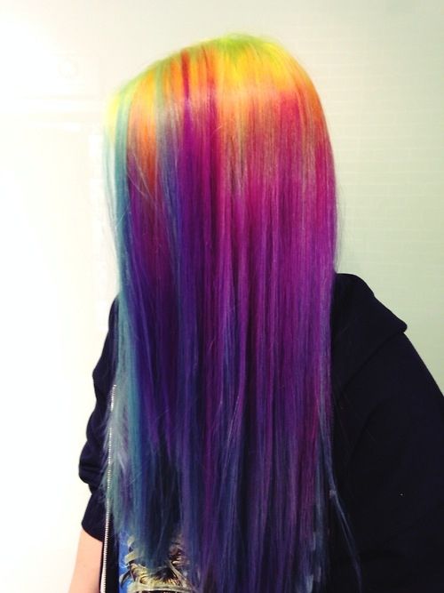 Straight Rainbow Ombre Hair