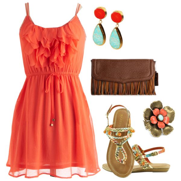 Tangerine Outfit Idea with Flat Shoes
