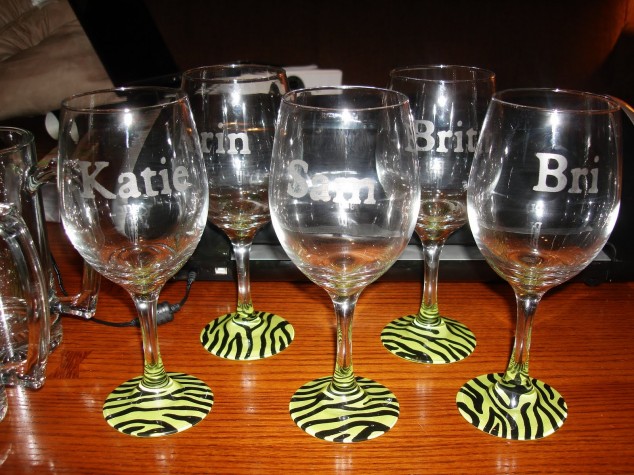 Zebra Paint Wine Glasses