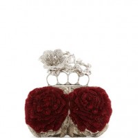 Alexander McQueen Beaded Flower Knuckle Box Clutch Bag