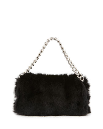 Alexander McQueen Folded Fur Clutch Bag