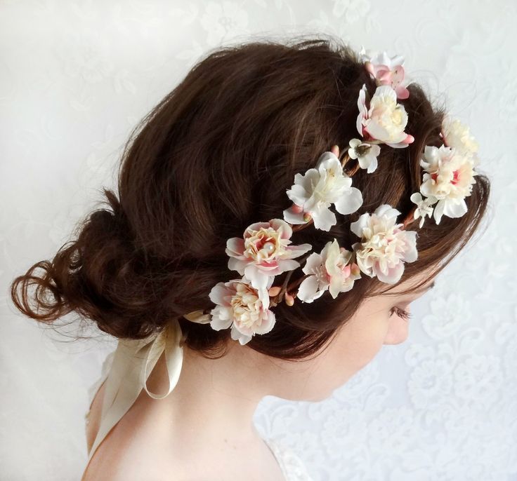 Baby Pink Flowers for a Wedding Hairstyle