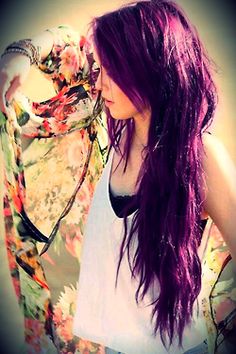 Beautiful Purple Layered Haircut for Long Hair