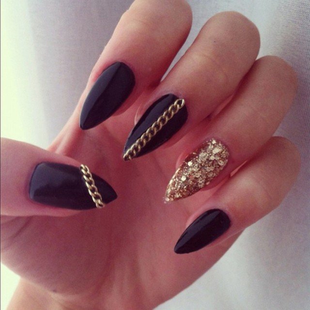 Black Stiletto Nails