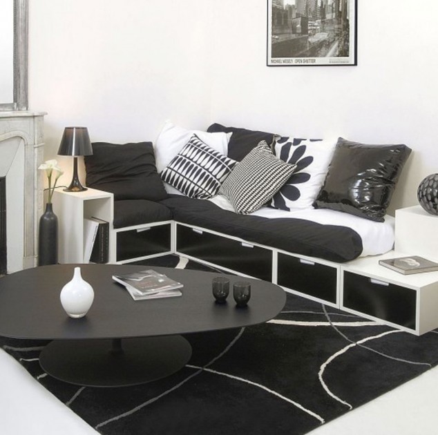 Black and White Idea in Living Room Decoration