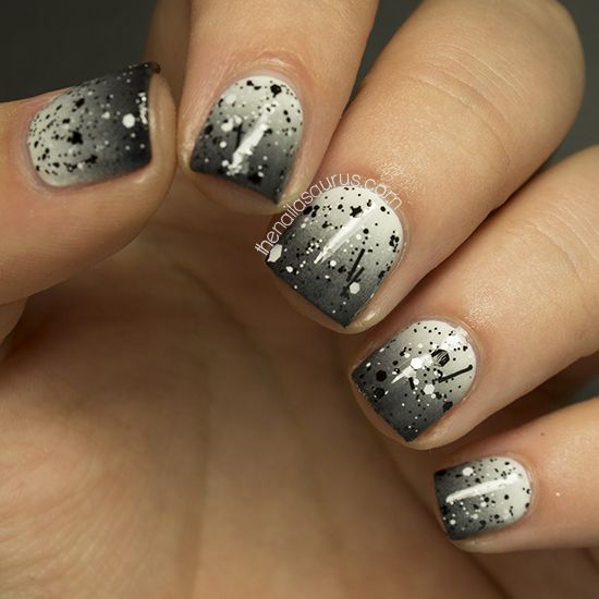 Black to White Nails