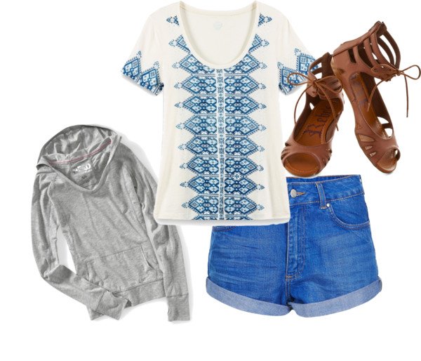 Boho-chic Outfit Idea with Denim Shorts