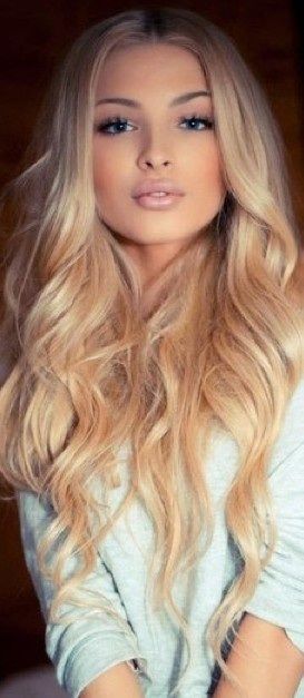 Center-parted Blonde Curls