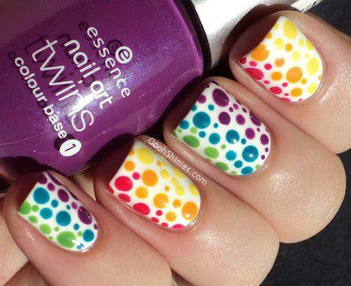 Colorful Dotted Nail Design