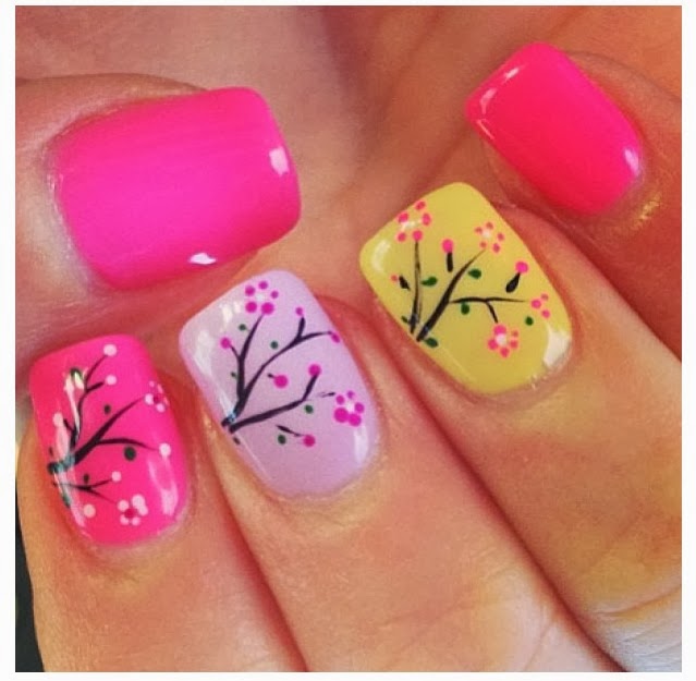 Colorful Floral Nail Design