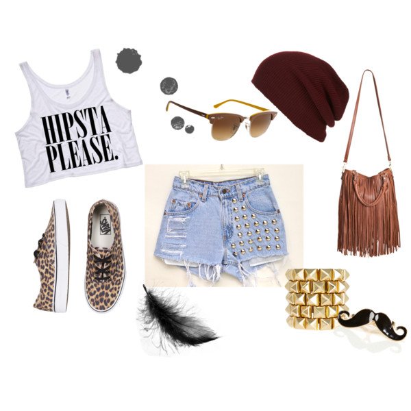 Cool Polyvore Combination Idea with High Waisted Shorts