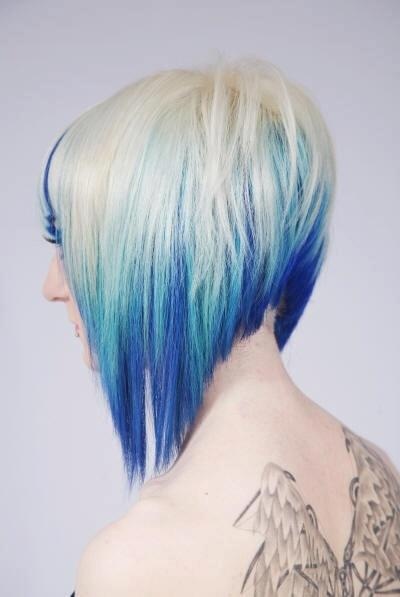 Edgy Ombre Blue Hair