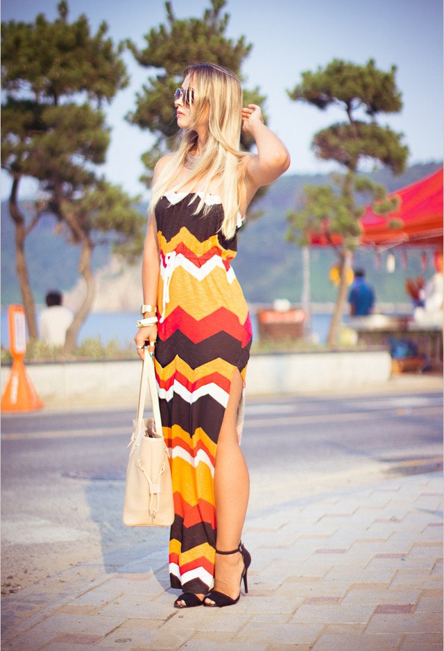 Edgy Printed Long Dress for Summer
