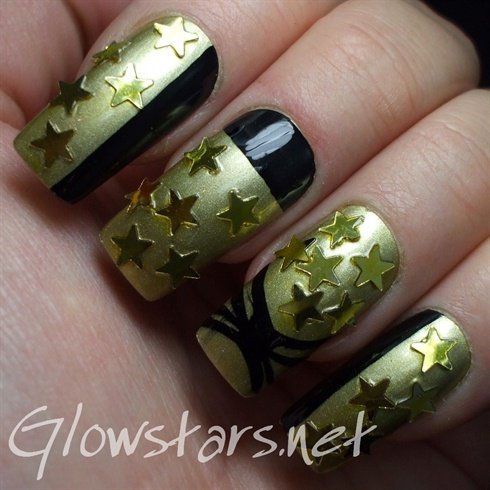 Golden Star Nails Art Design