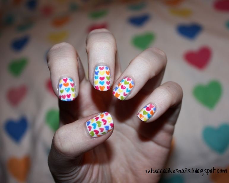 Patterned Heart Nail Designs