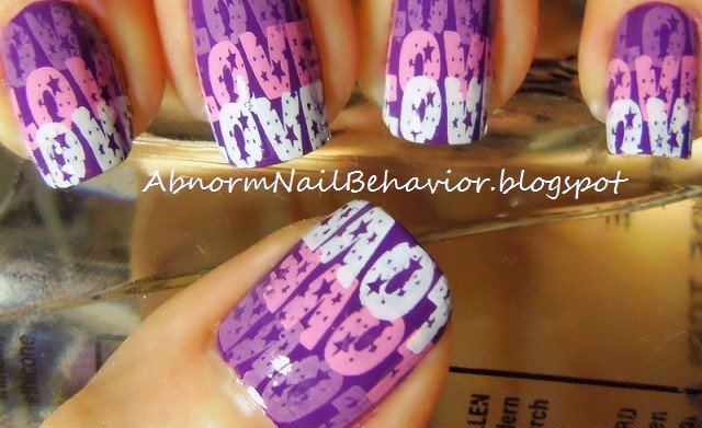 Purple Love Letter Nails