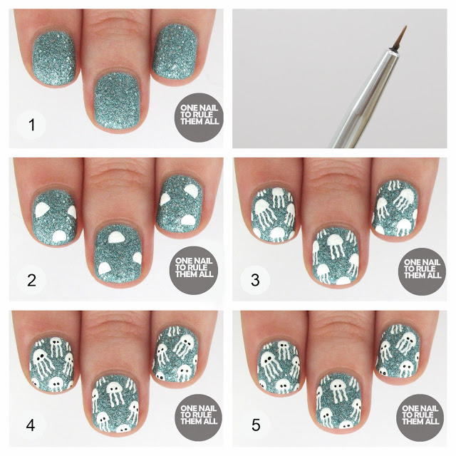 Lovely Sequined Nail Design