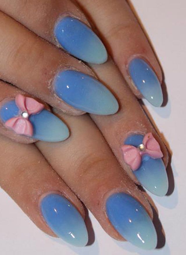 Ombre Nails with Bows