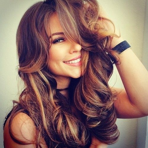 Sexy Chocolate Hairstyle with Blonde Highlights
