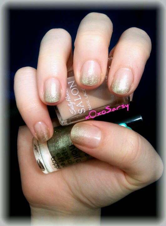 Subtle Gold Glitter Gradient Nails