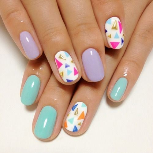 Triangle Studded Nail Design
