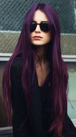 Violet Long Straight Hair