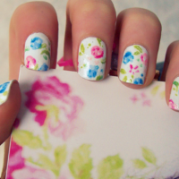 White Floral Nail Design