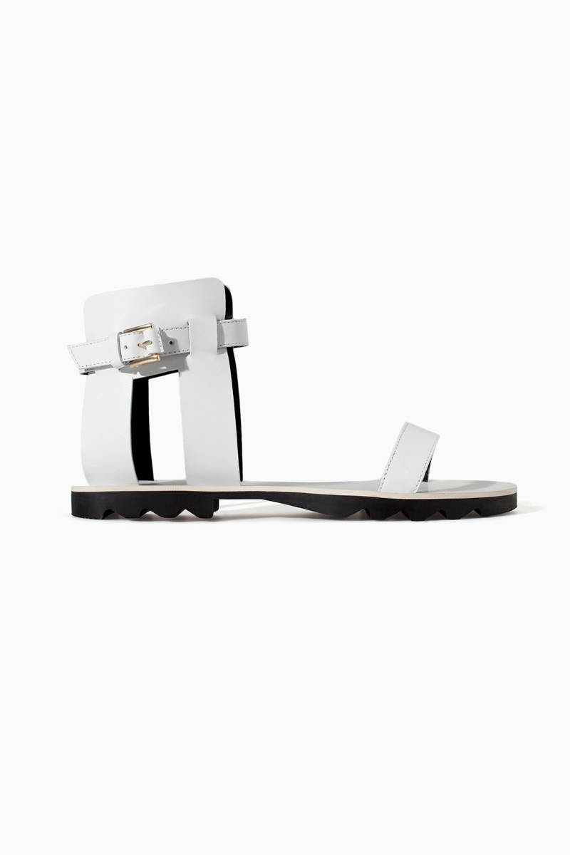 Zara Leather Sandals with Track Sole, $69