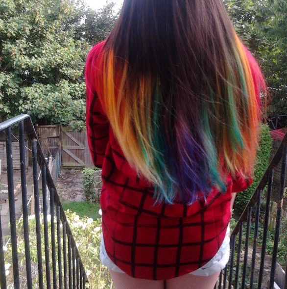 Hairstyle with Rainbow Colors