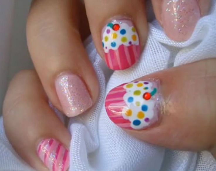 7. Cute Cupcake Nail Designs for Birthday Parties - wide 3