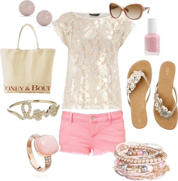 Adorable Pink Outfit Idea for Summer