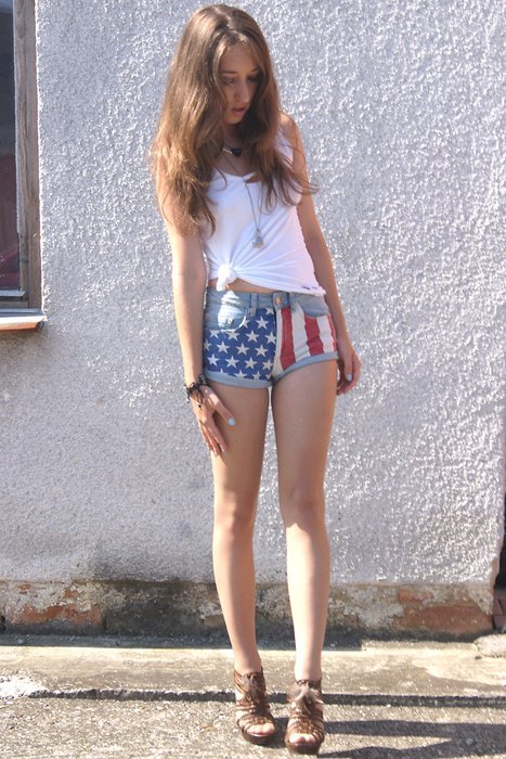 American Flag Printed Shorts