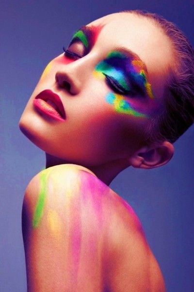 Artistic Colorful Eyes - Neon Makeup Look