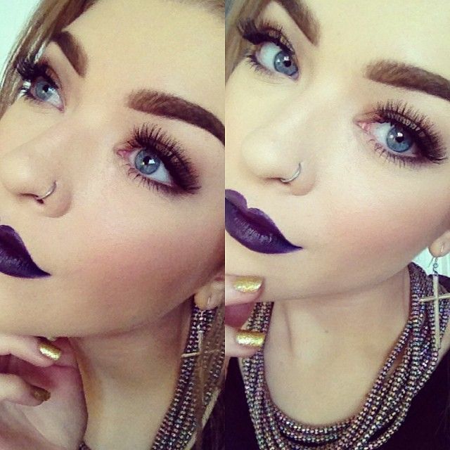 Beautiful Dark Purple Lips Makeup