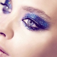 Blue Glittery Eye Makeup