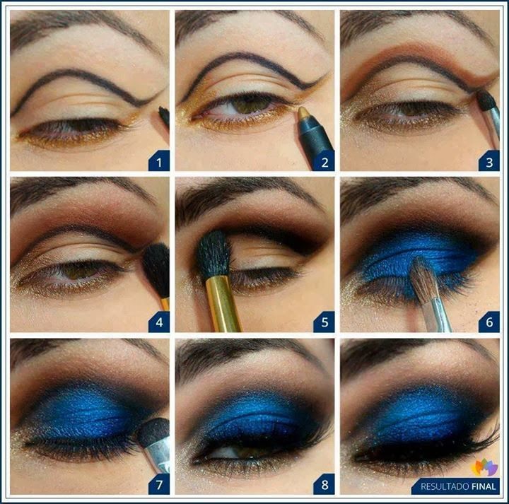 Blue and Gold Eye Makeup Tutorial