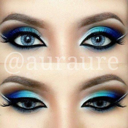 Blue and Silver Eye Makeup