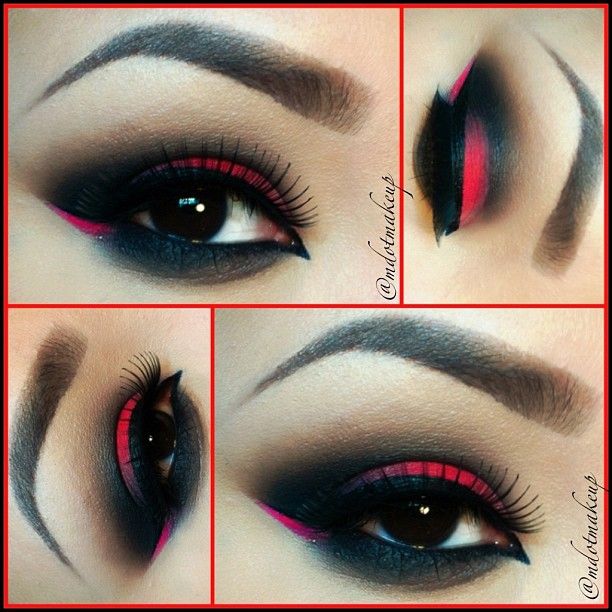 Bright Pink Smokey Eye Makeup