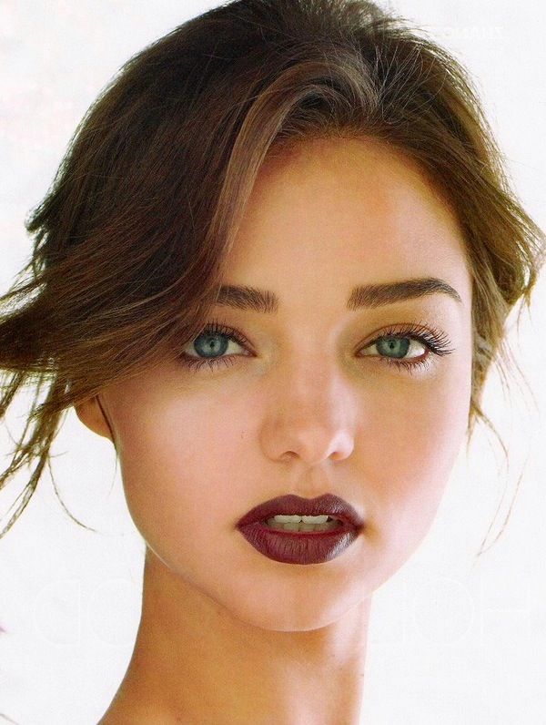 Burgundy Lips on Miranda Kerr