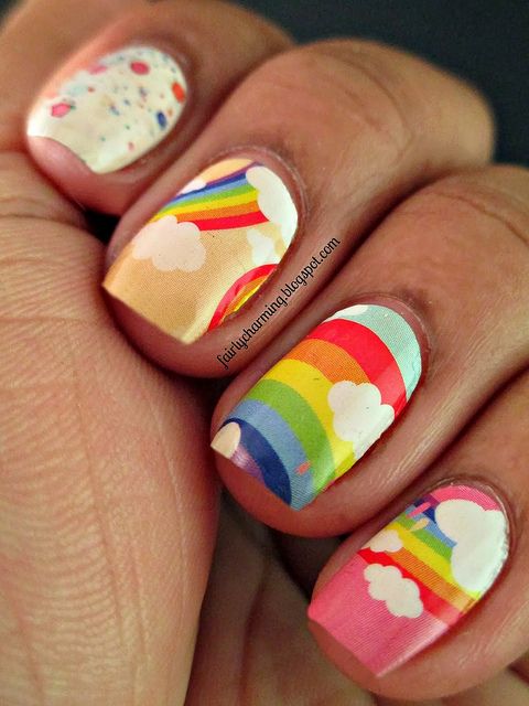 Cartoon Rainbow Nails