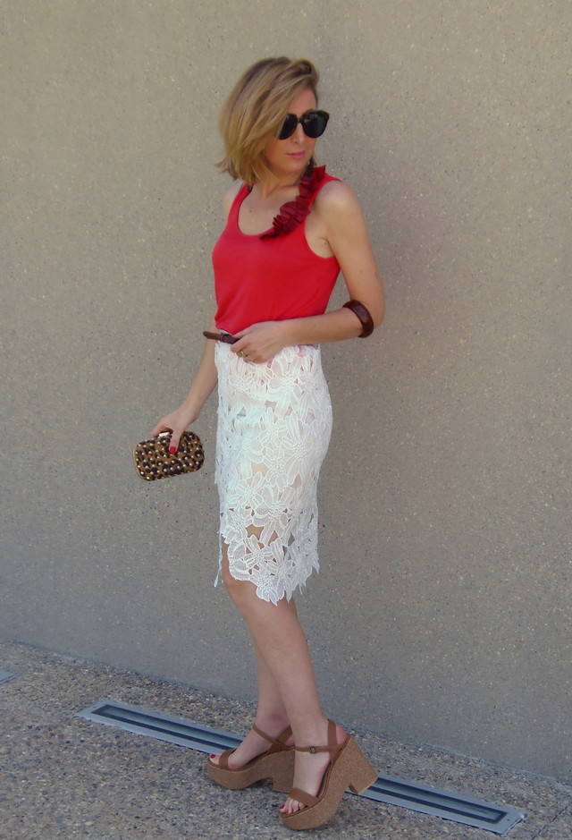Casual-chic Outfit with Lace Skirt