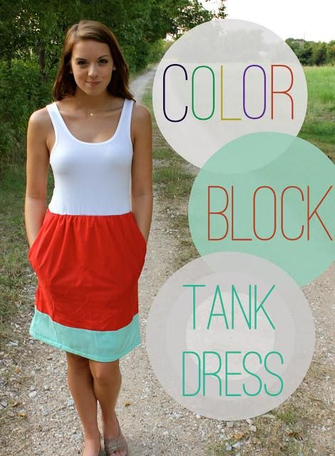 Colored Block Tank Dress