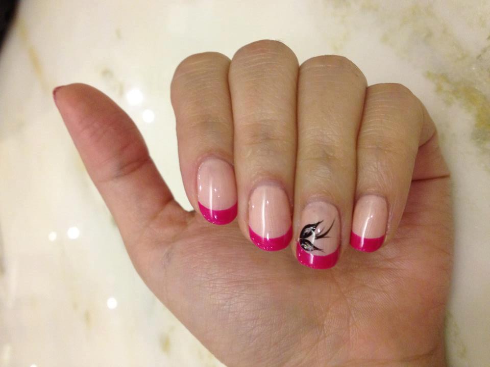 Pink Colored French Manicure
