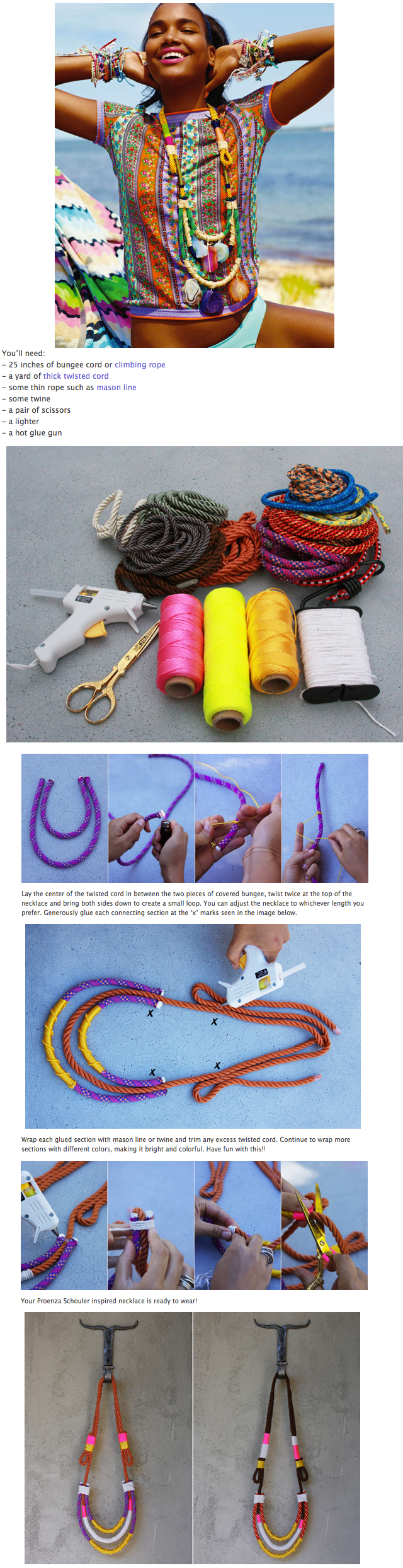 Colorful DIY Rope Necklace