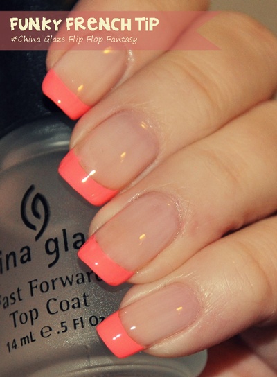 Coral French Nails