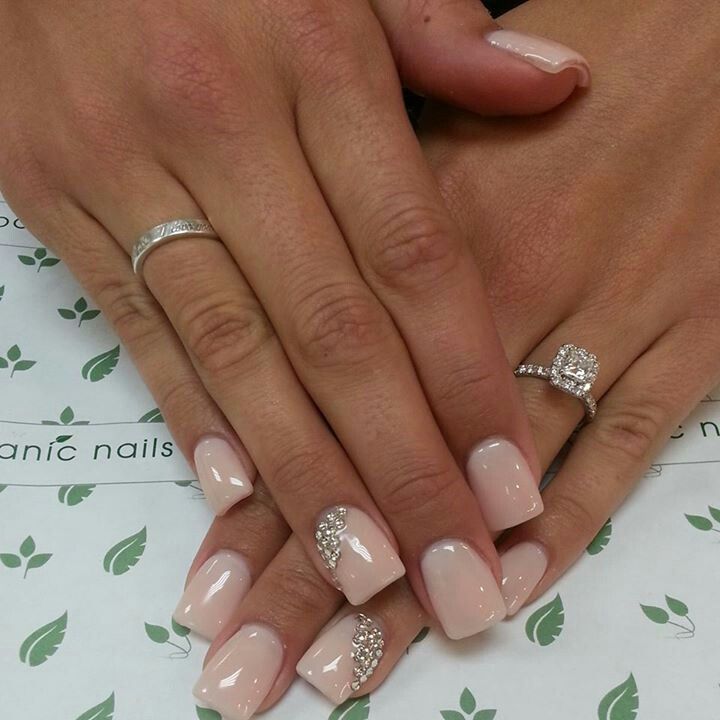Crystal Embellished Wedding Nails