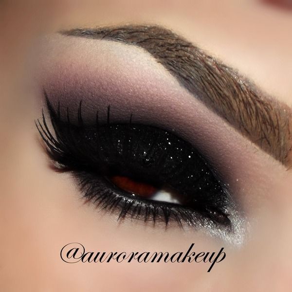 Dark Black Glittery Eye Makeup